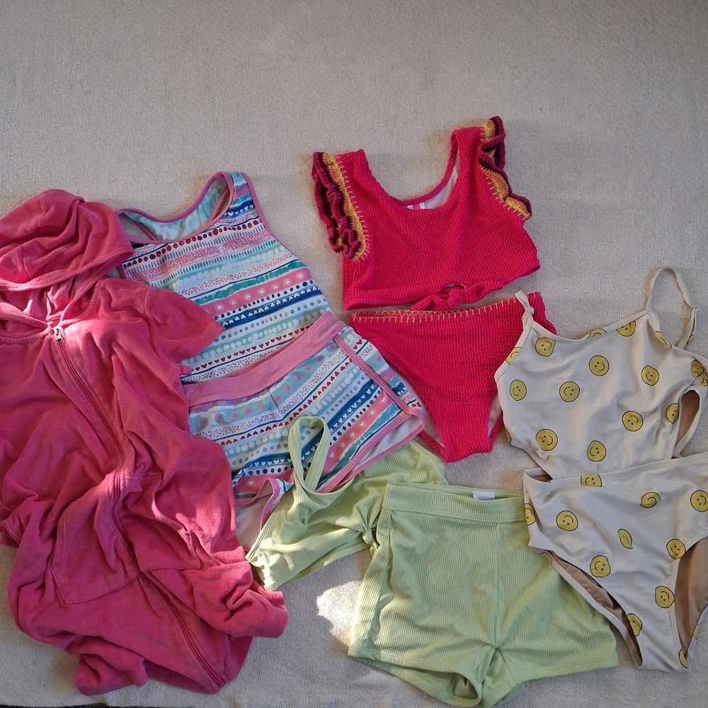girls swim bundle kids 10 12 summer beach whimsical pool colorful